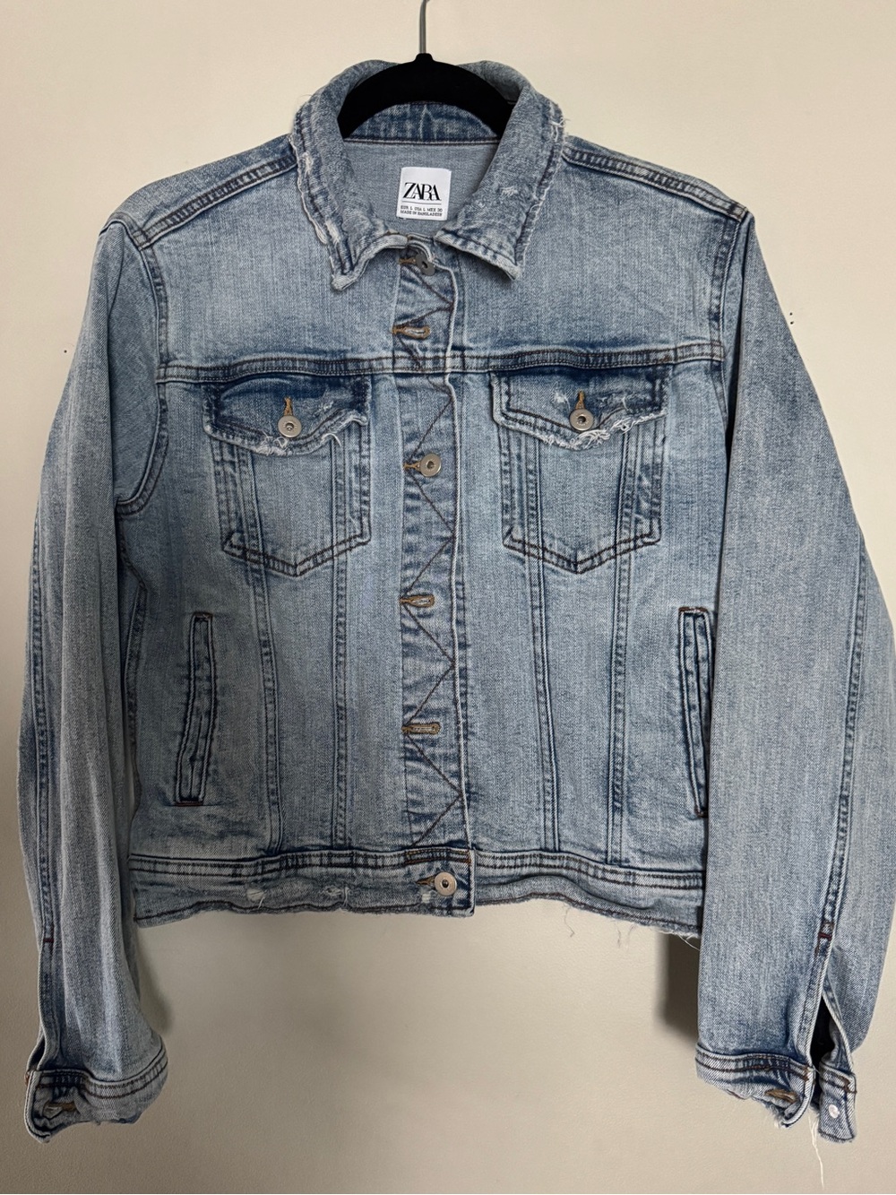 ZARA Faded Light Blue Denim Jacket - Women's Jean Coat